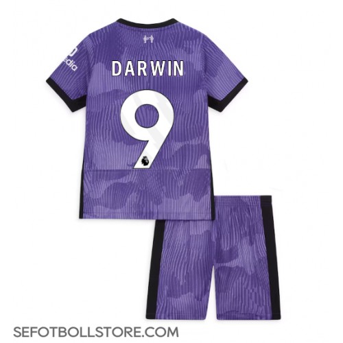 Liverpool Darwin Nunez #9 Replika babykläder Tredjeställ Barn 2023-24 Kortärmad (+ korta byxor)